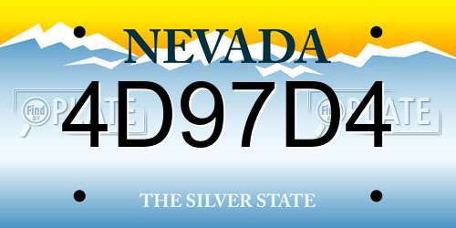 4D97D4 Nevada License Plate