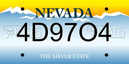 4D97O4 Nevada License Plate