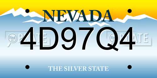 4D97Q4 Nevada License Plate