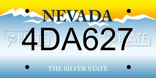 4DA627 Nevada License Plate