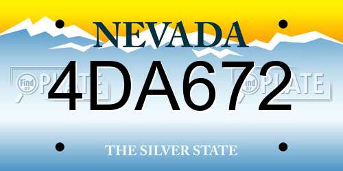 4DA672 Nevada License Plate