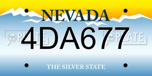 4DA677 Nevada License Plate