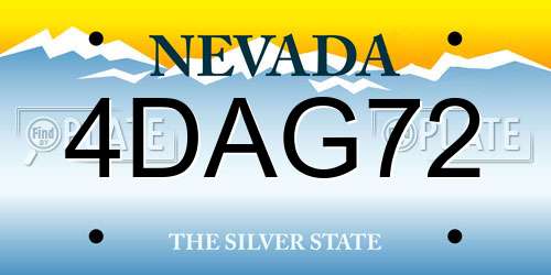 4DAG72 Nevada License Plate