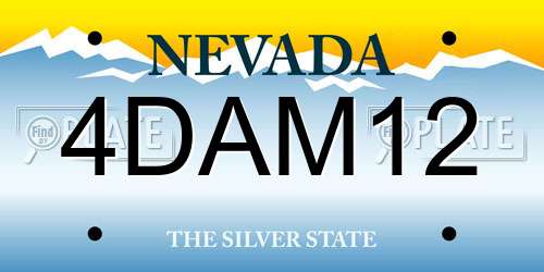 4DAM12 Nevada License Plate