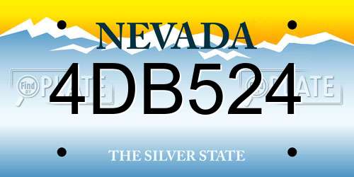 4DB524 Nevada License Plate