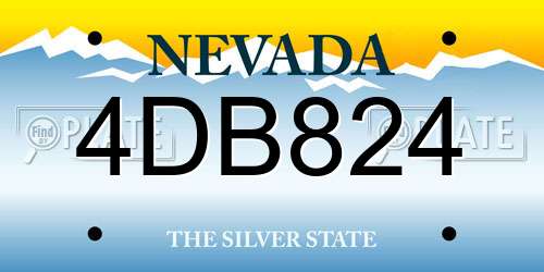 4DB824 Nevada License Plate
