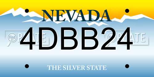 4DBB24 Nevada License Plate
