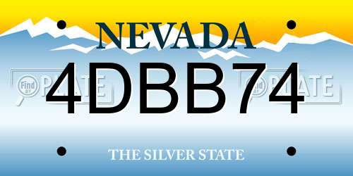 4DBB74 Nevada License Plate
