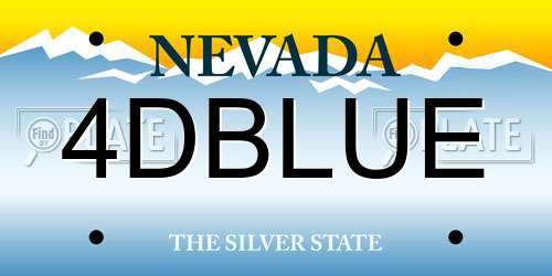 4DBLUE Nevada License Plate