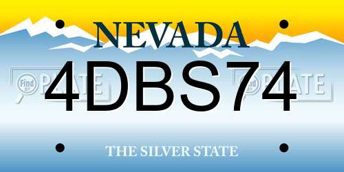 4DBS74 Nevada License Plate