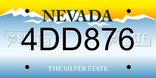 4DD876 Nevada License Plate