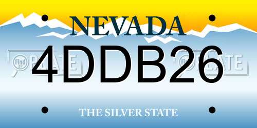4DDB26 Nevada License Plate