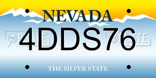 4DDS76 Nevada License Plate
