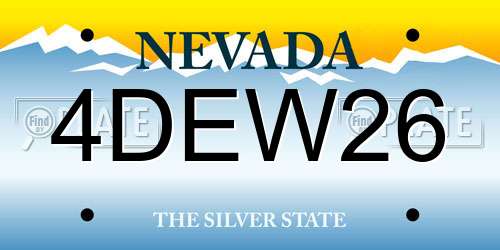4DEW26 Nevada License Plate