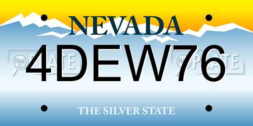 4DEW76 Nevada License Plate