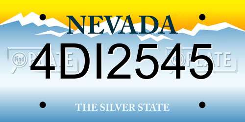 4DI2545 Nevada License Plate