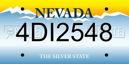 4DI2548 Nevada License Plate