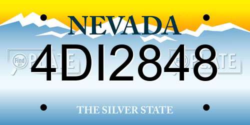 4DI2848 Nevada License Plate