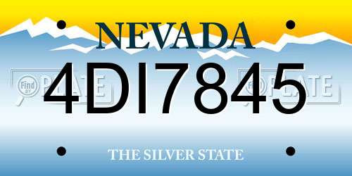 4DI7845 Nevada License Plate