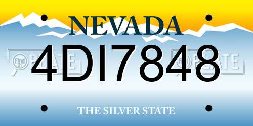 4DI7848 Nevada License Plate