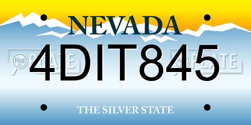 4DIT845 Nevada License Plate