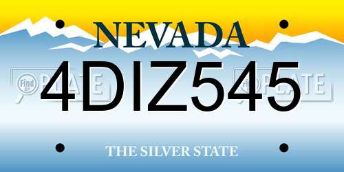 4DIZ545 Nevada License Plate