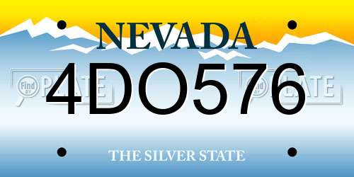 4DO576 Nevada License Plate