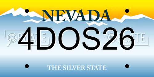 4DOS26 Nevada License Plate