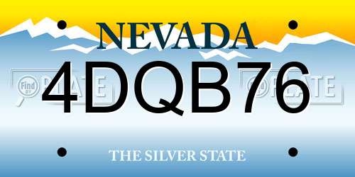 4DQB76 Nevada License Plate