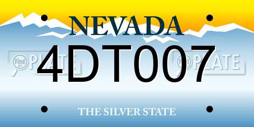 4DT007 Nevada License Plate