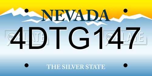 4DTG147 Nevada License Plate