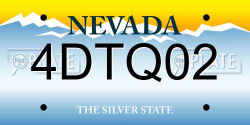 4DTQ02 Nevada License Plate