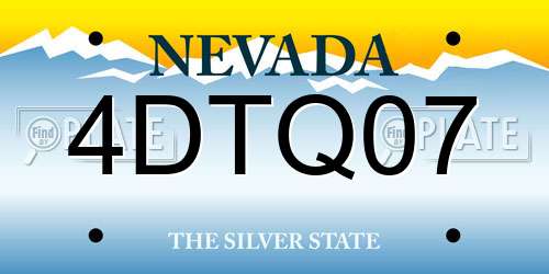 4DTQ07 Nevada License Plate