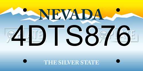 4DTS876 Nevada License Plate