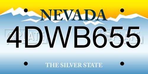 4DWB655 Nevada License Plate