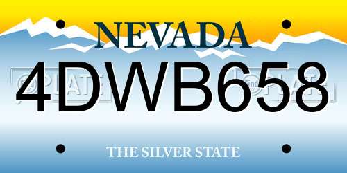 4DWB658 Nevada License Plate