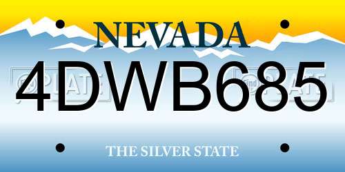 4DWB685 Nevada License Plate