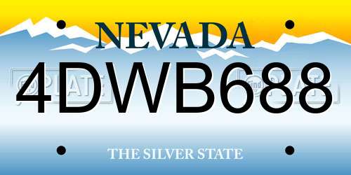 4DWB688 Nevada License Plate