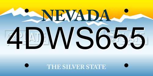 4DWS655 Nevada License Plate