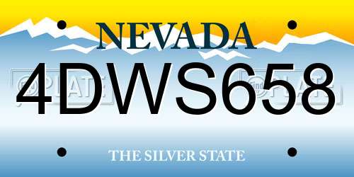 4DWS658 Nevada License Plate