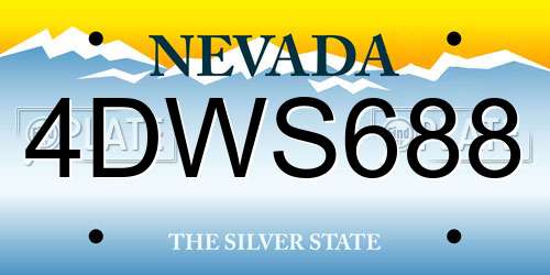 4DWS688 Nevada License Plate