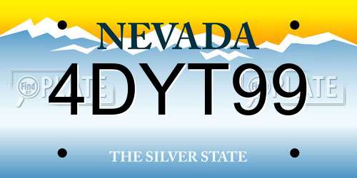 4DYT99 Nevada License Plate