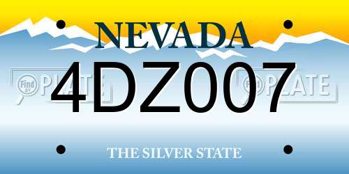 4DZ007 Nevada License Plate