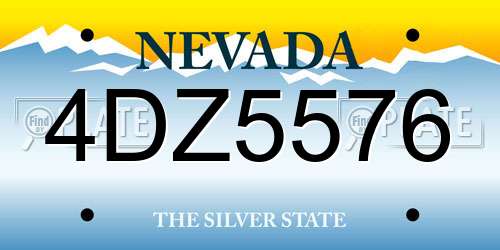 4DZ5576 Nevada License Plate