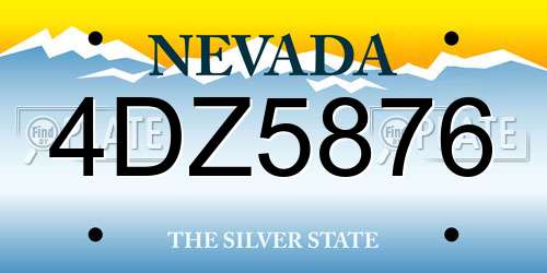 4DZ5876 Nevada License Plate