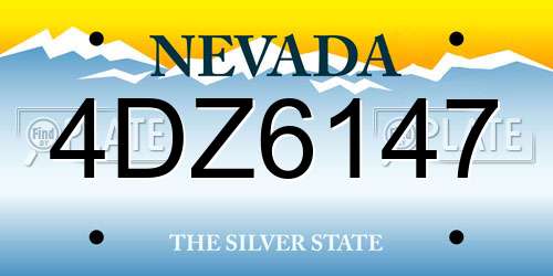 4DZ6147 Nevada License Plate