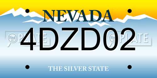 4DZD02 Nevada License Plate