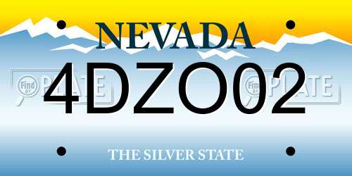 4DZO02 Nevada License Plate