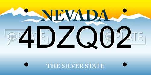 4DZQ02 Nevada License Plate