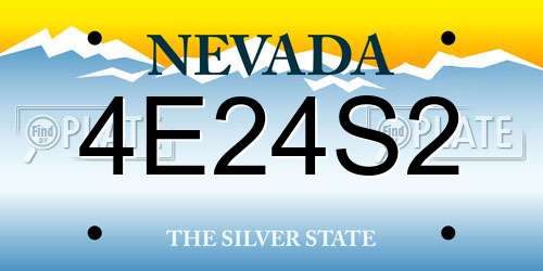 4E24S2 Nevada License Plate